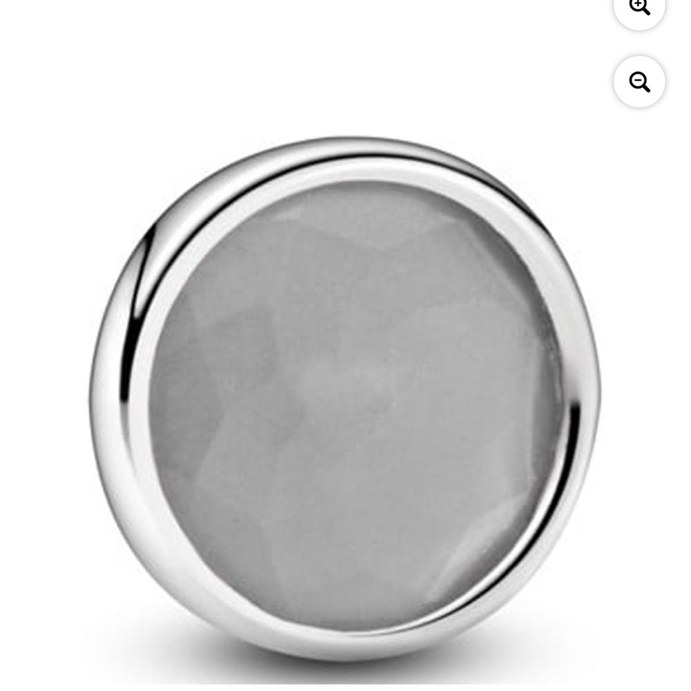 Pandora Silver and Gray Round Charm for Locket